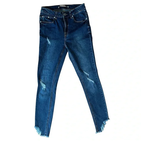 Highway Jeans Denim - Highway Jeans Blue Denim Skinny Leg Frayed Leg Seam Style VD91040HJDZ-LA Size 5